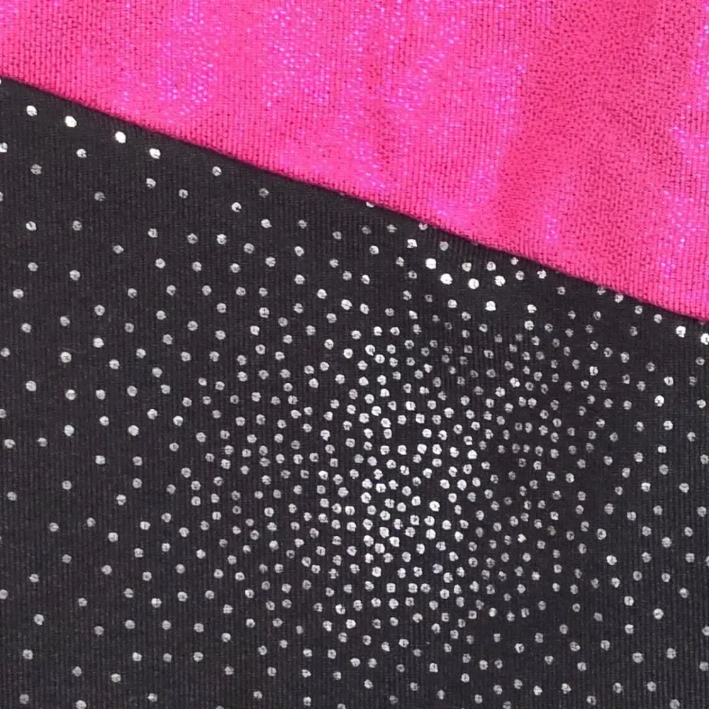 Girls Pink Black Sparkle Leotard Gymnastics Dance Tank Kids 110 3-4 Y Tumbling